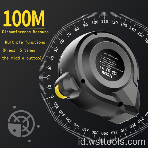 Laser Tape Measure 16Ft dengan Layar Digital LCD